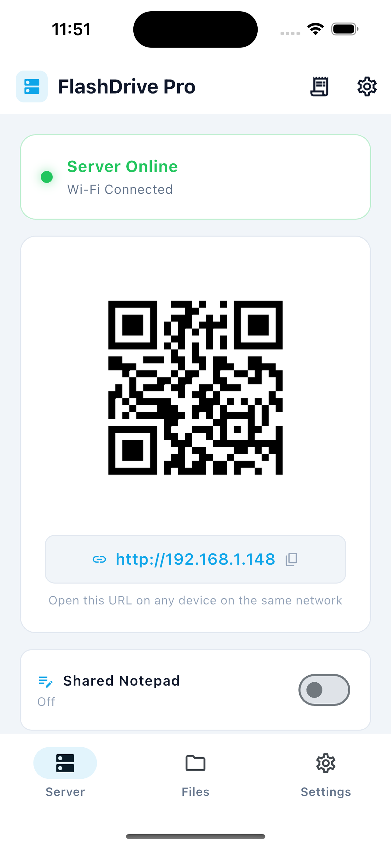 QR code displayed on phone screen ready to be scanned